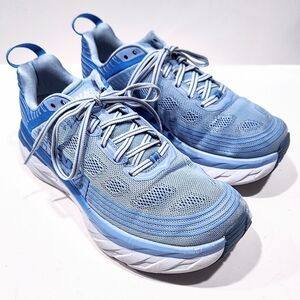 Hoka One One Bondi 6 Wide Running Sneakers Blue Shoes Women's Size 9.5D 1019272